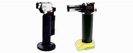 Microflame Burners, with controllable gas and air supply.