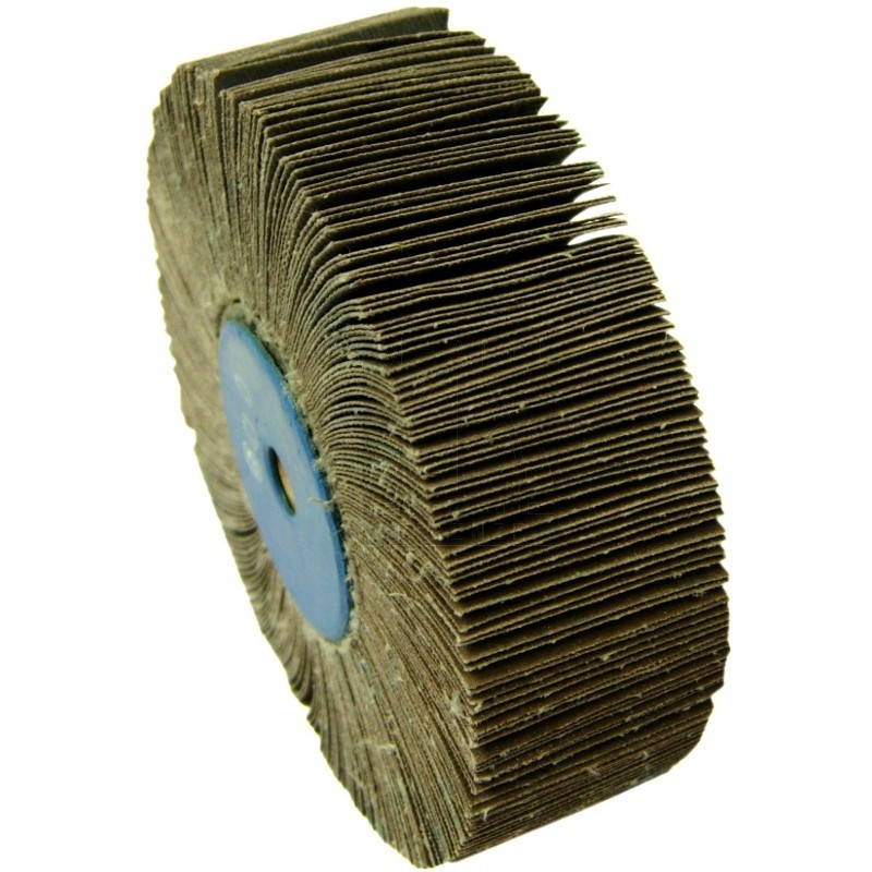 RUOTA LAMELLARE 100 X 100 G. 80 ZIRCONIO FORO 19,1 Mm PER SATINATRICE FLEX RUPES METABO STAYER - Foto 7