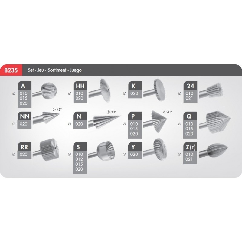 MAILLEFER Burs Set of 24 pcs.