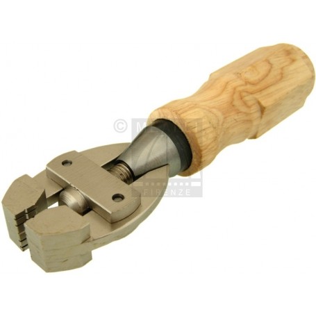 Hand vice with wooden handle