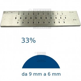 Half round Steel drawplate 33% from 9 to 6 mm