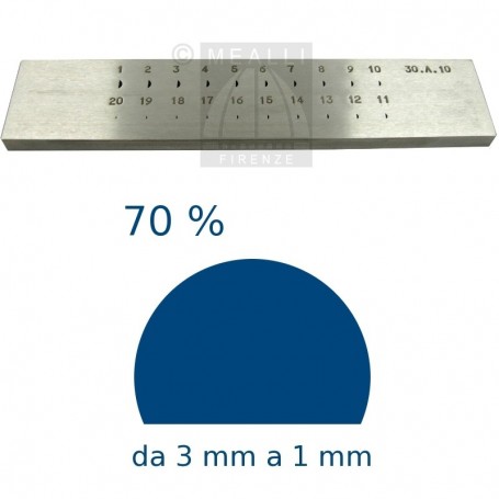 Half round Steel drawplate 70% from 3 to 1 mm