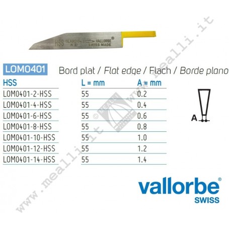 Vallorbe HSS Flat Graver for engraving machines