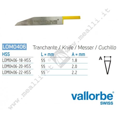 Vallorbe HSS Knife Graver for engraving machines