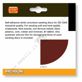 Self-adhesive corundum sanding discs for Proxxon TG 125/E