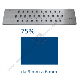 Rectangular Steel drawplate 75% from 9 to 6 mm