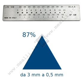 Triangular Steel drawplate from 3 to 0,5 mm