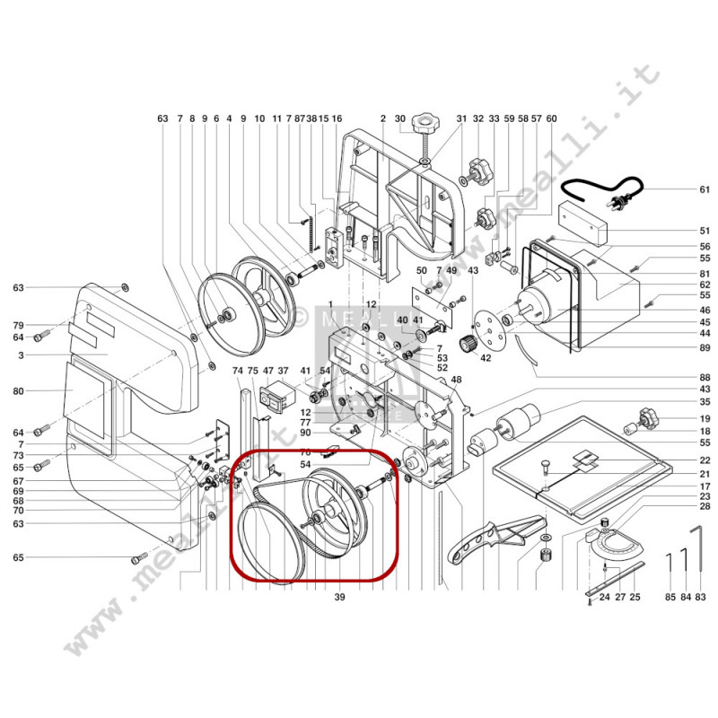 Cinghia Dentata Per Sega A Nastro PROXXON 27172-39 - Ricambio Originale