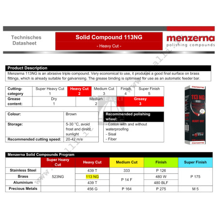 MENZERNA 113NG pre polishing compound