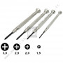 Set of 4 screwdrivers in wood case