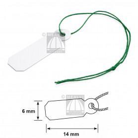 Cardboard price tags with green wire mm 14 x 6