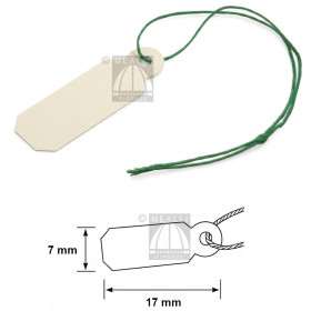 Parchment price tags with green wire mm 17 x 7